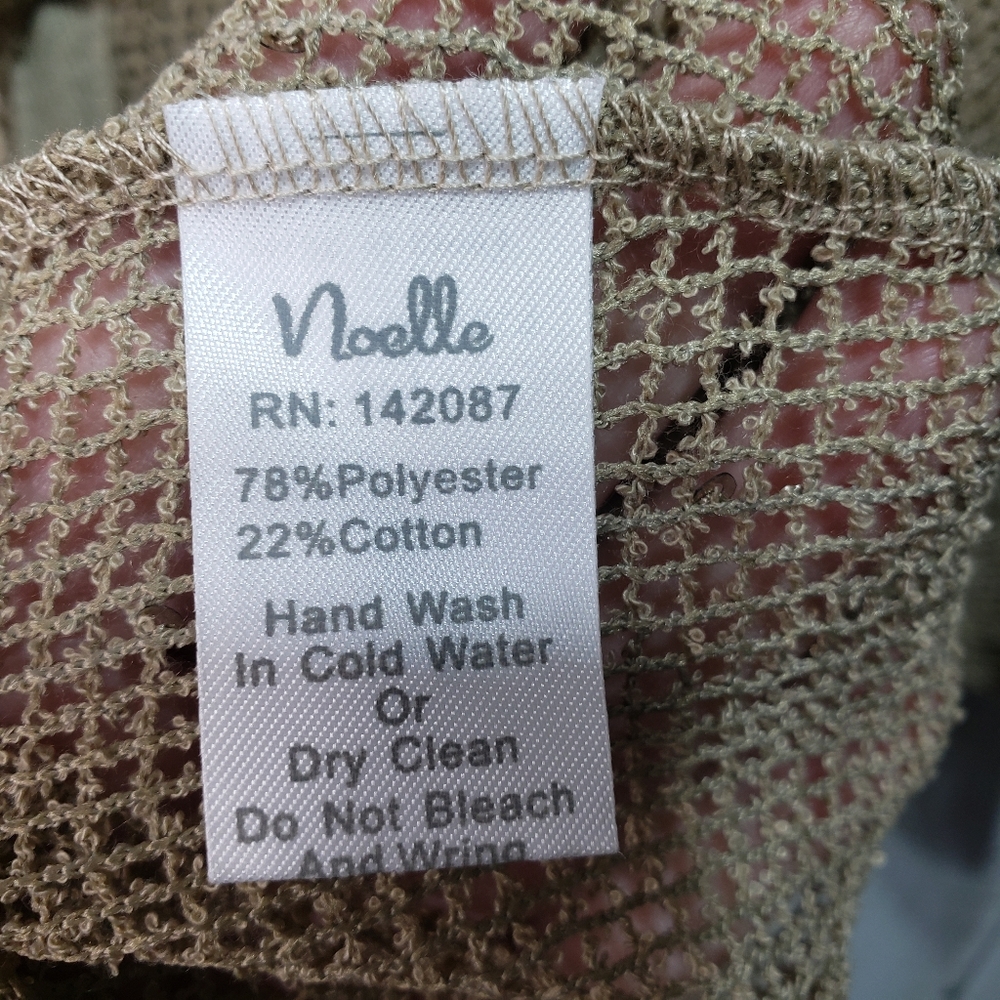 Noelle Brown Open Knit Shirt Sequins One Size . - Picture 5 of 5